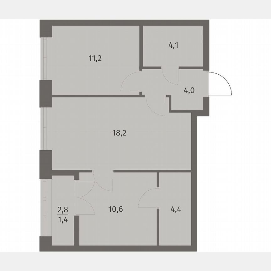 2-к. квартира, 53,9 м², 7/11 эт.