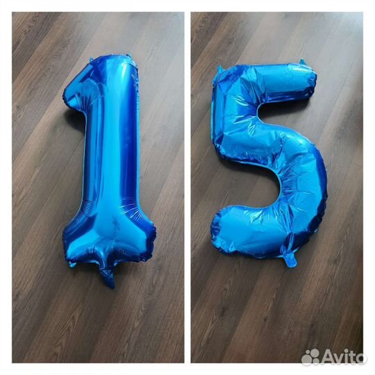 Синий шар цифра 90 см