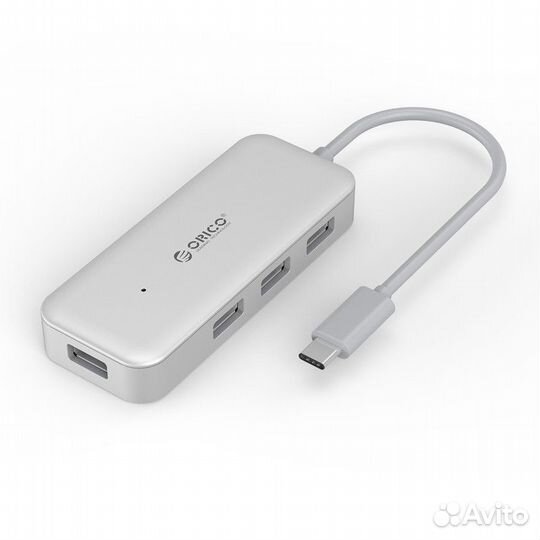 USB Хаб Type-C на MacBook 4в1 Orico серебро