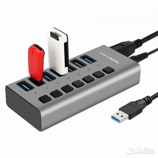 Хаб Acasis 7 Ports 36W USB 3.0 12V/2A Data Hub wit