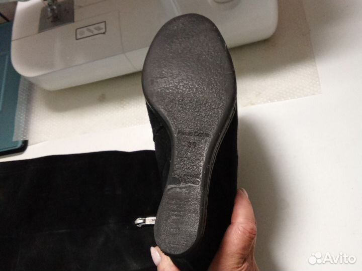 Сапоги женские натуральная кожа замша 39