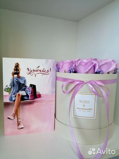 Стильные букеты из мыльных роз