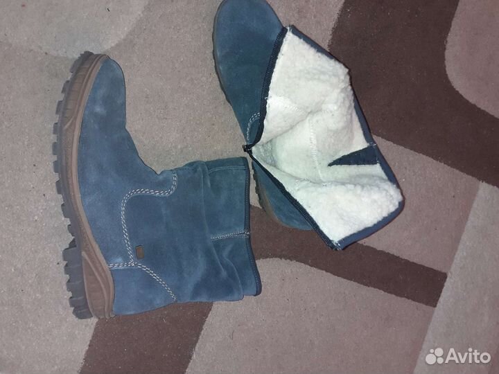 Полусапожки замшевые, р.40-41