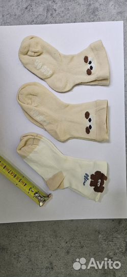 Носочки детские тонкие, от 6 мес - 3 пары,новые