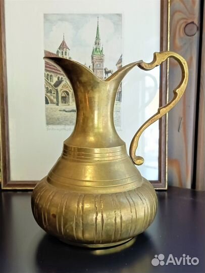 Винтажный латунный кувшин, Германия