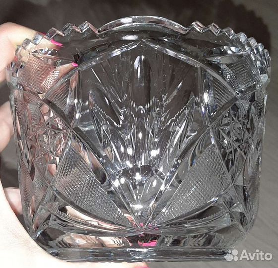Хрустальная ваза, конфетница, салатник. ссср, винт
