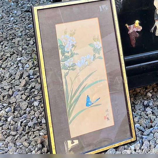 Картина. Панно. Шинуазри. 2 штуки. Винтаж