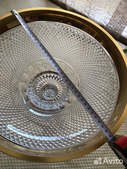 Хрустальная ваза на ножке 35 см