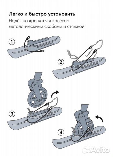 Накладки-лыжи на колёса коляски