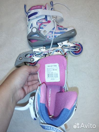 Коньки роликовые с экипировкой 26-31