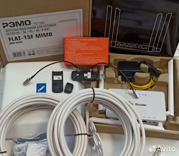 Комплект 3G/4G: модем 3372h, роутер ZBT, антенна