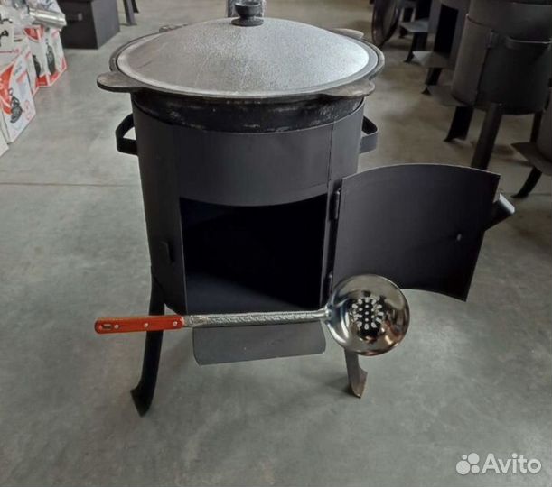 Печь с дверцей, казан 22 л