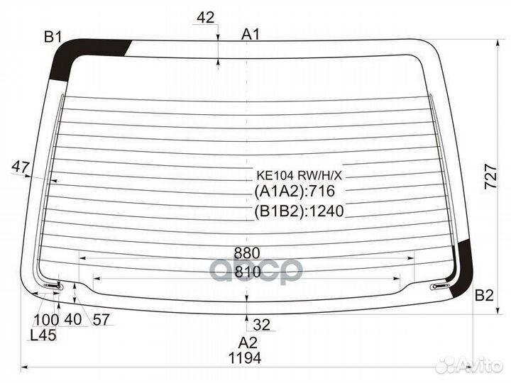 Стекло заднее с обогревом toyota corolla KE100