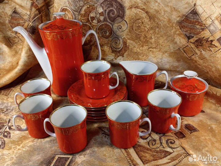 Сервиз кофейный Wloclawek Porcelana Польша винтаж