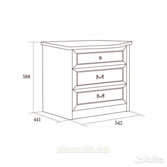 Тумба прикроватная Екатерина орех Миассмебель