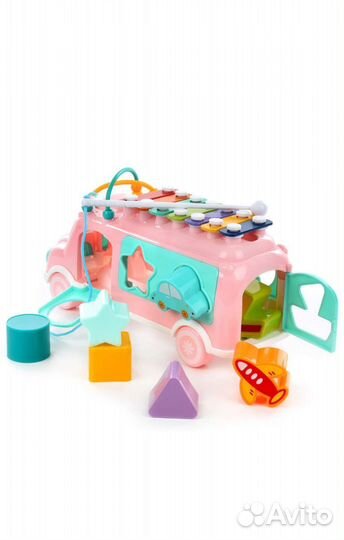 Новая развивающая машинка сортер ксилофон Veld Co