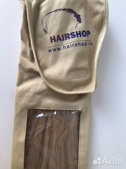 Натуральные волосы на заколках блонд