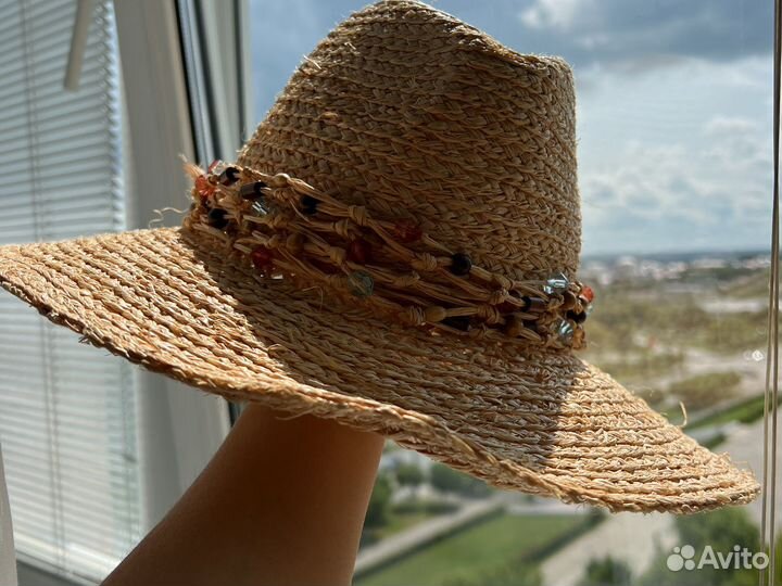 Шляпа zara из рафии
