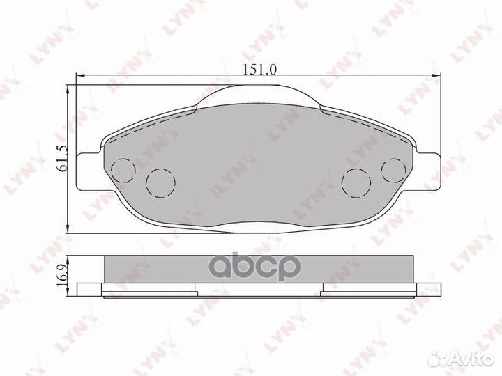 Колодки тормозные передние BD6102 lynxauto