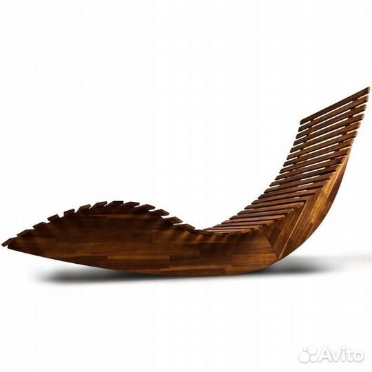 Деревянный шезлонг качалка лежак