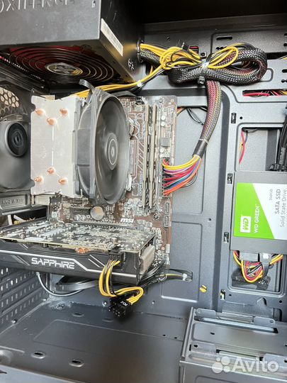 Игровой пк ryzen 5 2600/8GB+4GB видеокарта