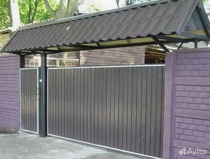 Откатные ворота металлические прочные