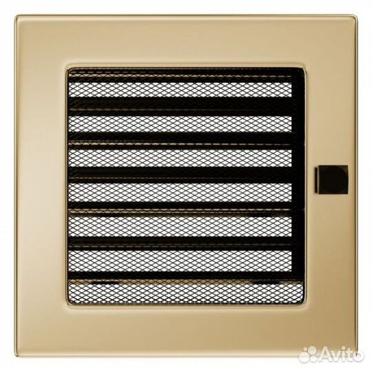 Вент решетка Kratki золото с жалюзи 22 см 22 см