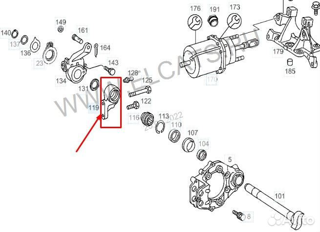 Кронштейн тормозного вала задний правый
