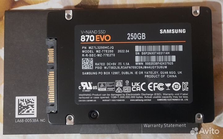 Ssd samsung 870 evo 250gb