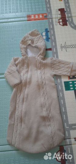 Детский вязаный шерстяной конверт