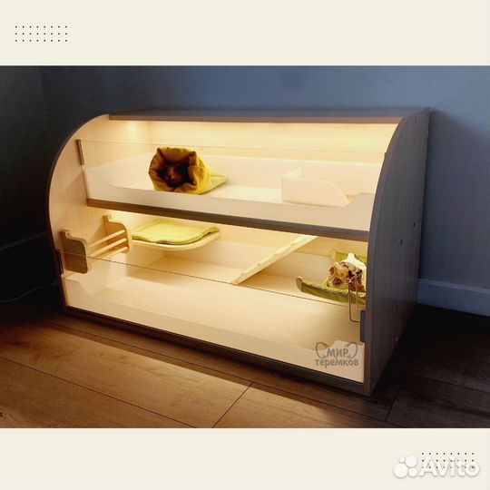 Клетка для морских свинок 100х50х60, белдуб, круг4