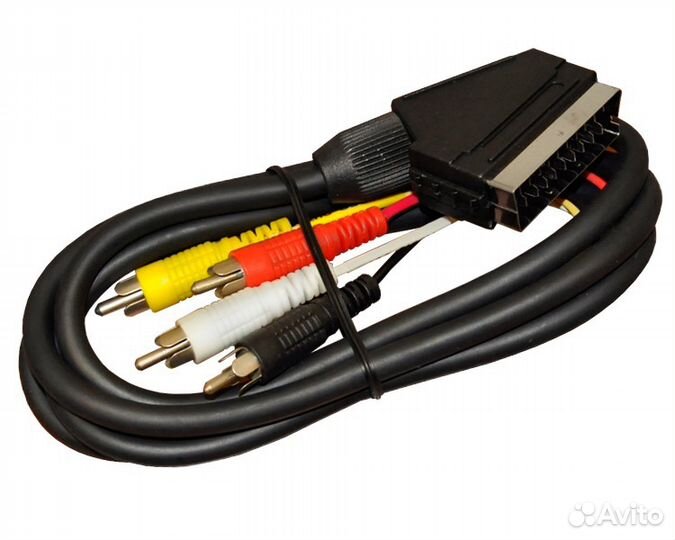 Кабель шнур scart-3RCA скарт-3Тюльпан с переключат