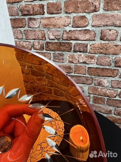 Конфетница цветное стекло СССР