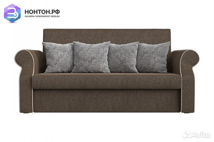 Диван аккордеон Софт рогожка коричневая