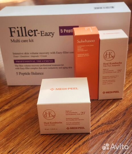 Набор, 4 тонера, сыворотка, маска, крем