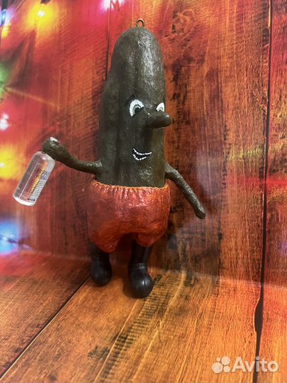 Ватная елочная игрушка (огурчик и лимончик)