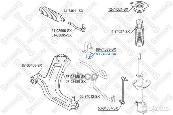 89-74034-SX втулка стабилизатора переднего цент