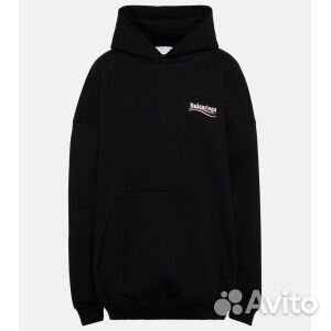 Худи оверсайз из хлопка с логотипом balenciaga, че