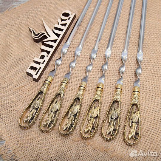 Шампуры с овальной литой ручкой 