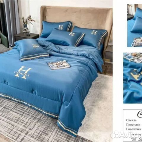 Постельное белье евро с облегчённым одеялом