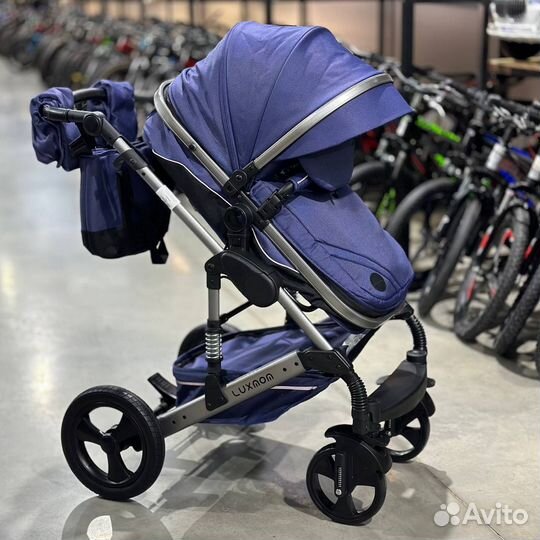 Коляска трансформер Luxmom 558 2в1 синий