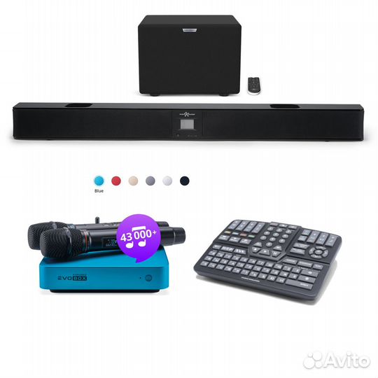 Караоке комплект EvoBox Plus микрофоны EvoSoundBar