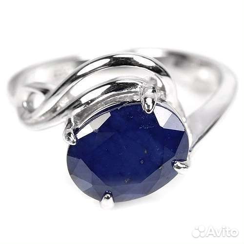 Кольцо с натуральным сапфиром. Серебро 925 пробы