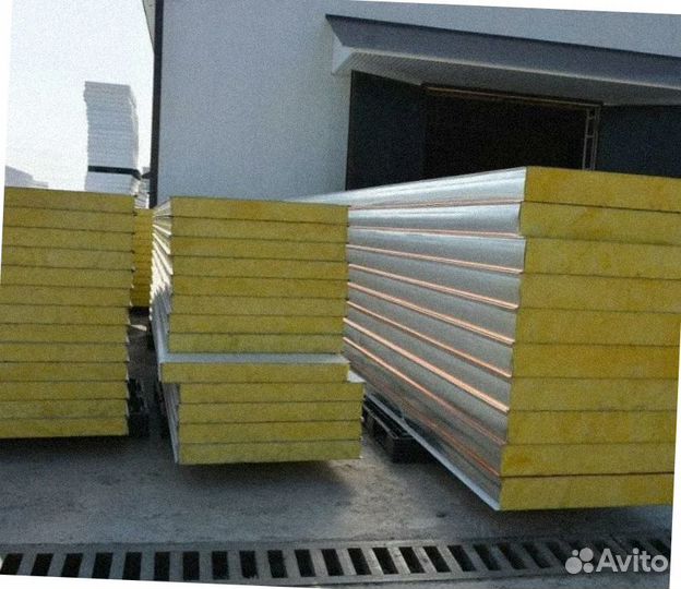 Сэндвич панели стеновые из минерал. ваты от 200 м2