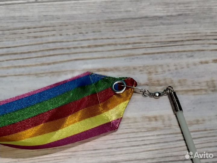 Лента гимн 2 м с палочкой Grace Dance радуга