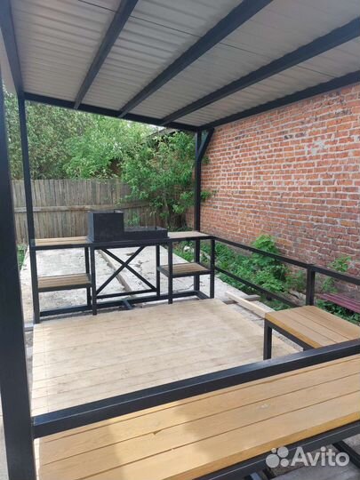 Мангальная зона под крышей