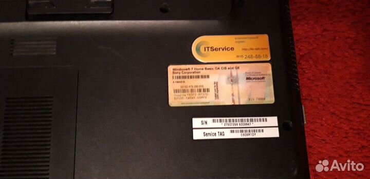 Ноутбук sony vaio на запчасти