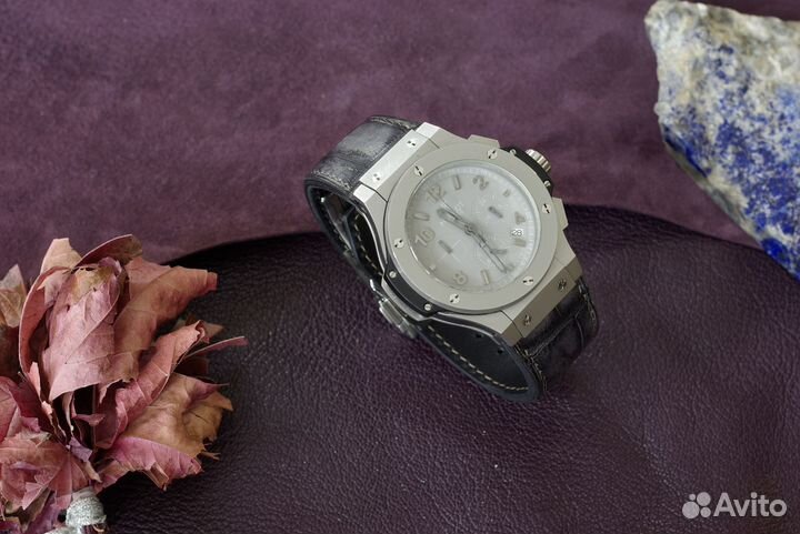 Качественный handmade ремешок на часы Hublot. Кожа