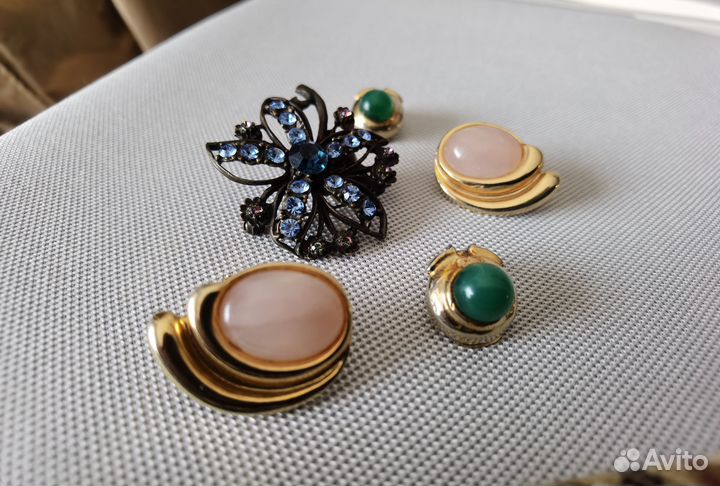 Винтажные клипсы, брошь Англия