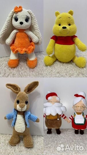 Вяанные игрушки, погремушки, пледы
